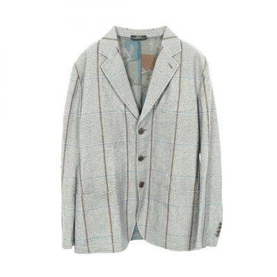 エルメス HERMES テーラードジャケット 衣料品 アウター ウール シルク カシミヤ シルク メンズ グレー系 / ブラウン系 / ブルー系 【中古】