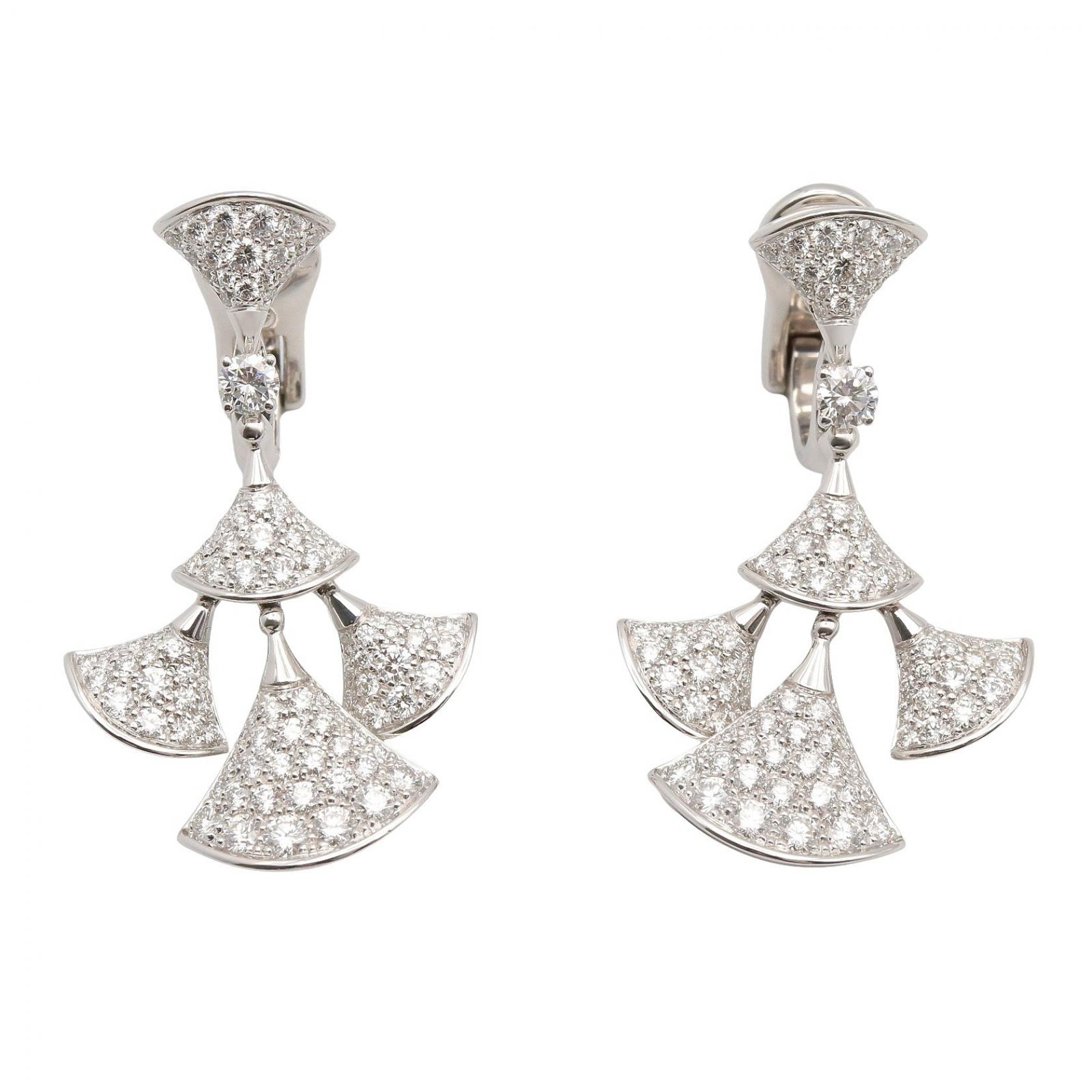 ブルガリ BVLGARI ディーヴァドリーム ダイヤ ピアス ピアス ジュエリー K18WG(ホワイトゴールド) ダイヤモンド レディース クリア系 / シルバー系 【中古】