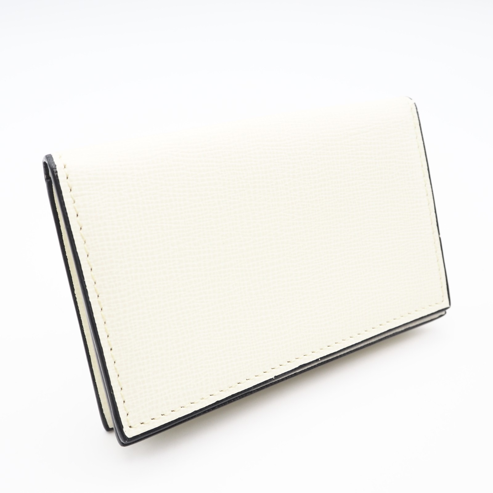 美品 Valextra ヴァレクストラ レザー カードケース V8L03 044 カードケース アイボリー ブラック カーフレザー レディース