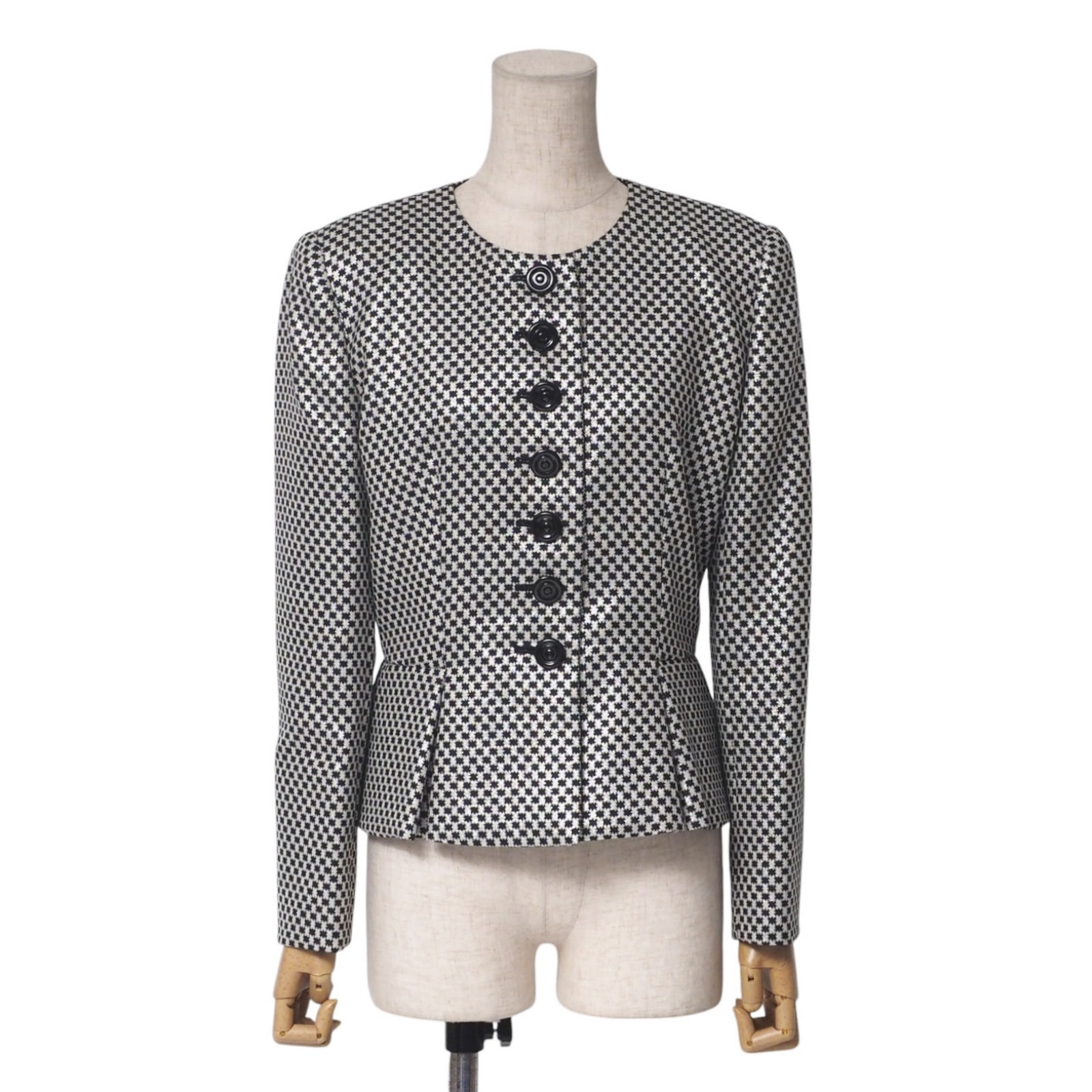 Christian Dior クリスチャンディオール ヴィンテージ ジャケット サイズ9 ノーカラージャケット ペプラム ブランド古着【中古】20250409/RA4102