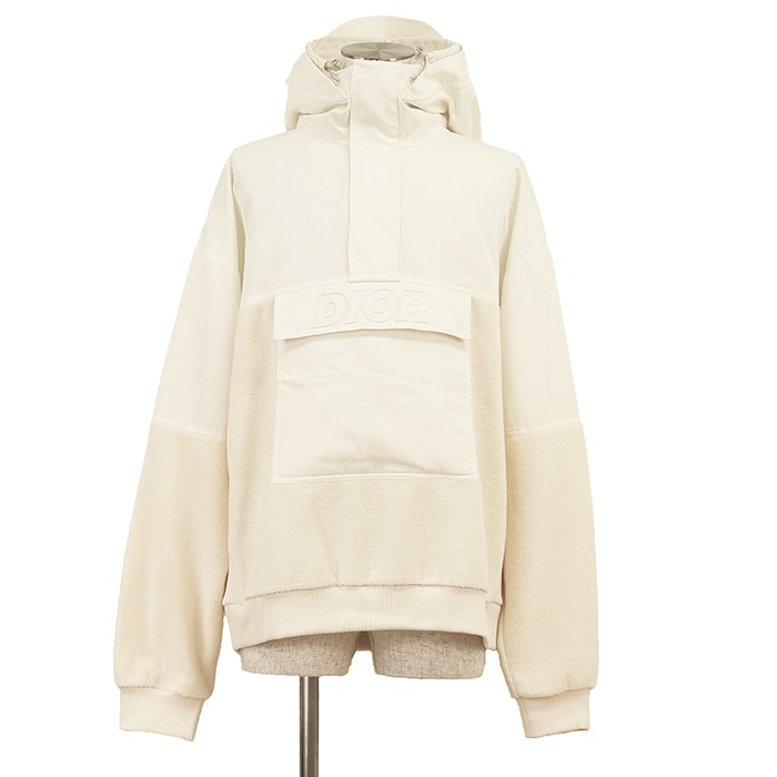 【新品同様】Dior ディオール PALEY ジャケット サイズ XL メンズ フリース コンビネーション プルオーバー ブルゾン アウター アイボリー イタリア製
