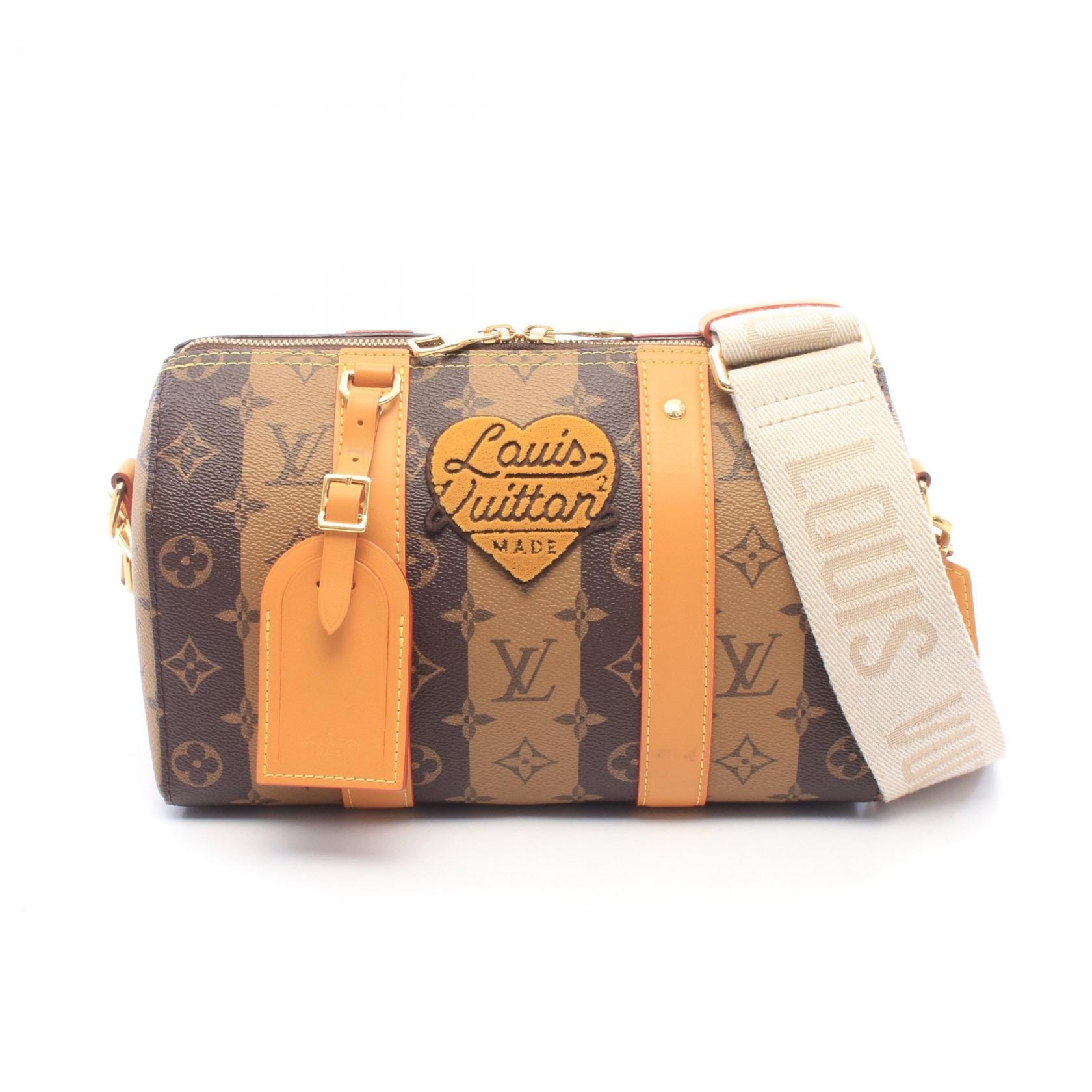 ルイ・ヴィトン LOUIS VUITTON NIGO シティ キーポル LVスクエアード ショルダーバッグ バッグ PVCコーティングキャンバス レザー モノグラム・ストライプ メンズ レディース ブラウン系 M45963 【中古】