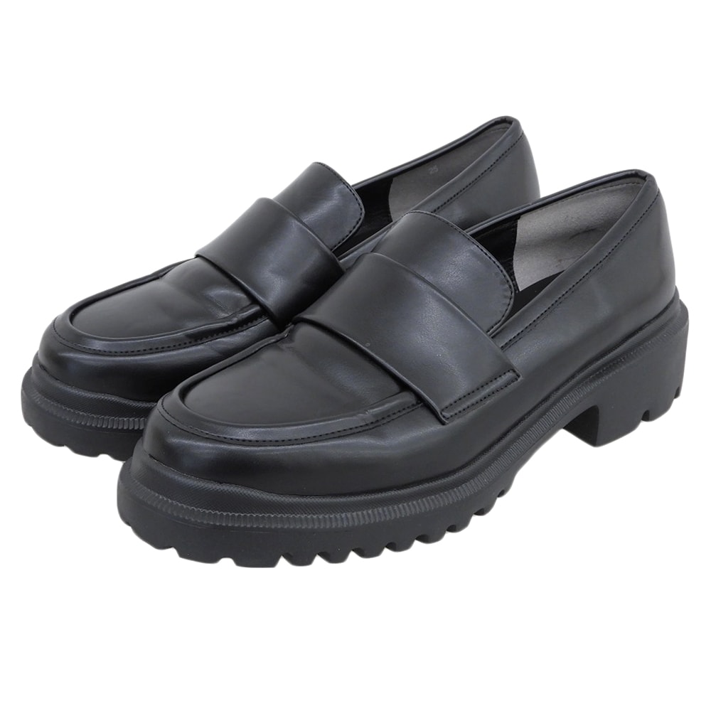 アダムエロペ 美品 ベーシック ローファー シューズ メンズ ブラック 25.0cm 晴雨兼用 25