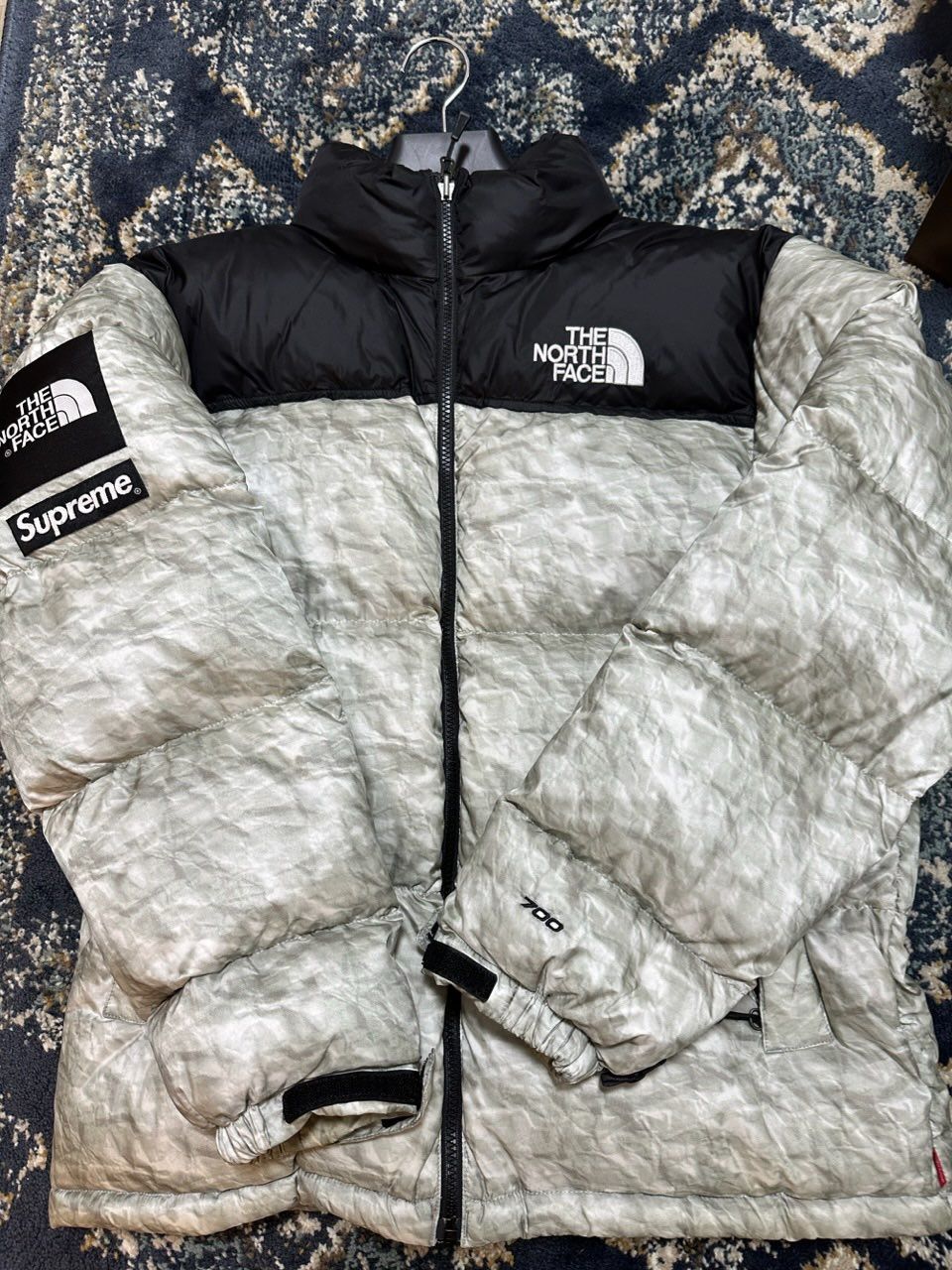 Supreme x The North Face Nuptse Jacket "White Paper Print"