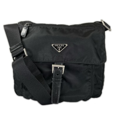 PRADA プラダ トライアングルロゴ BT8994 ショルダーバッグ ナイロン ブラック レディース【中古】
