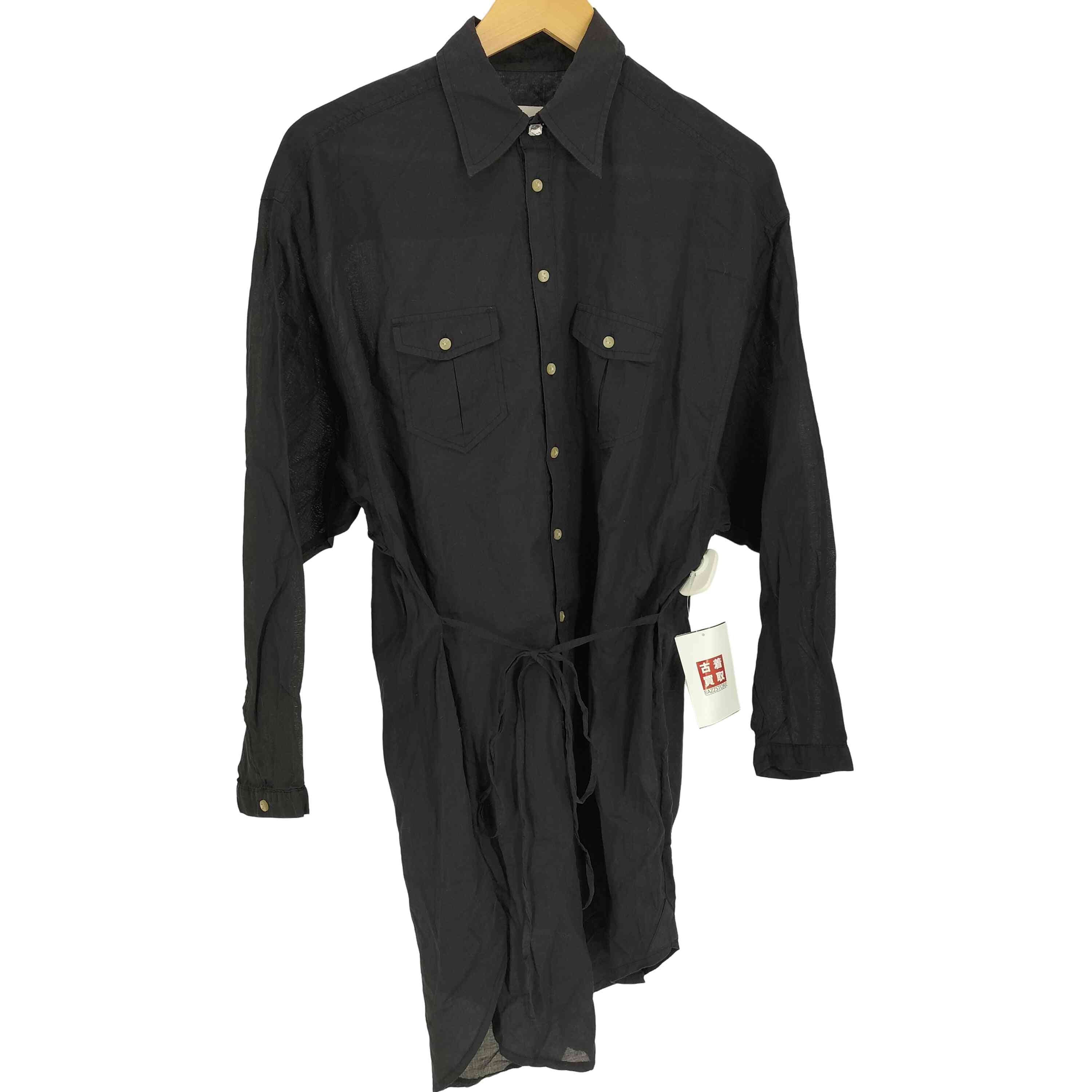 ウエスト ドローコード 宝石 ボタン シアー グランパシャツ【1135462722081】