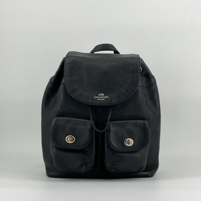 COACH(コーチ) ビリー ペブルドレザー F37410 リュック・デイパック ブラック