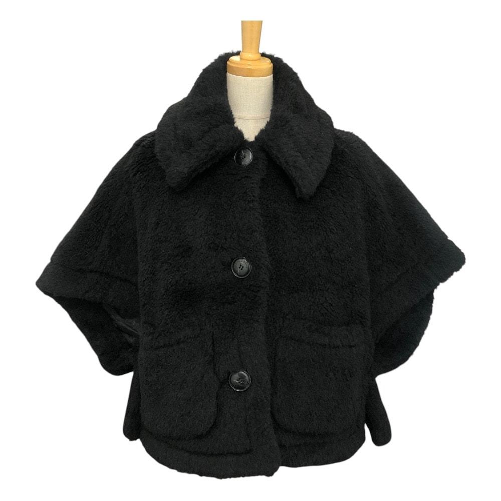 マックスマーラ MAX MARA テディベア テディ ニュテールツォ ケープ 2524736062 アパレル アウター ポンチョ アルパカ ブラック 未使用