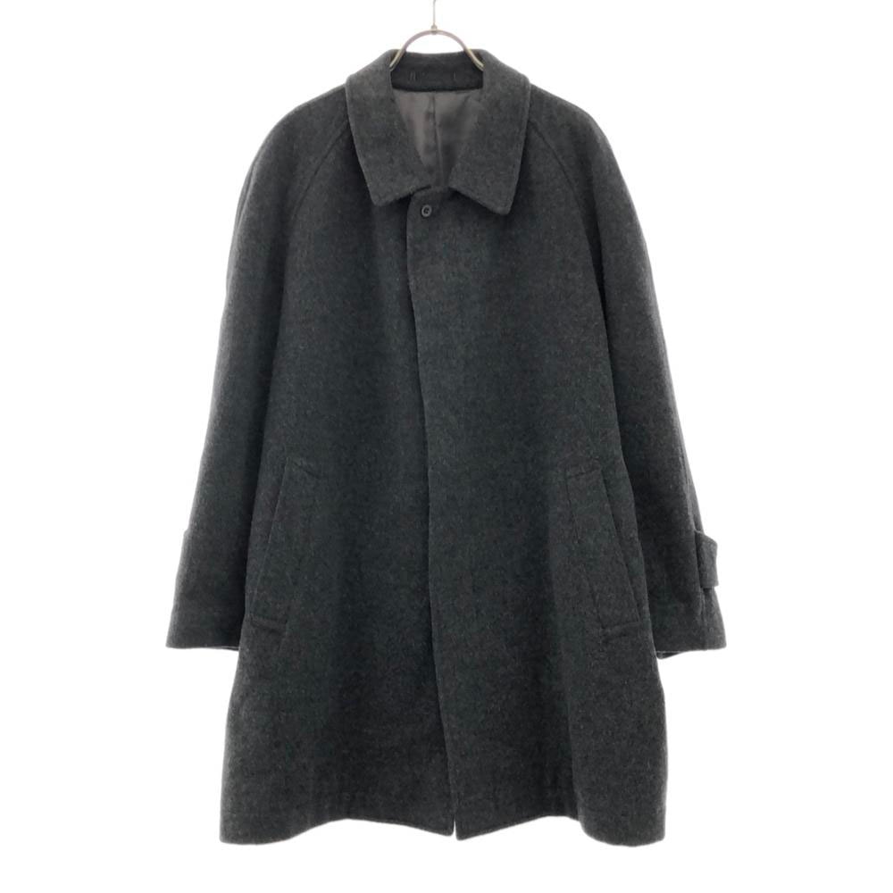 GIANNI VALENTINO ジャンニヴァレンチノ 日本製 ウールブレンド ステンカラーコート M チャコールグレー