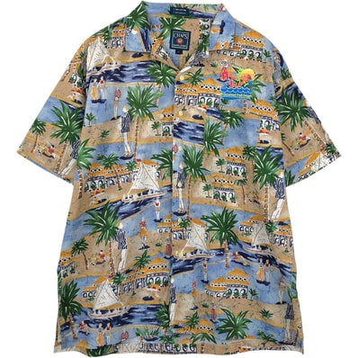 古着 ラルフローレン Ralph Lauren CHAPS チャップス 総柄 オープンカラー ハワイアンアロハシャツ ボックスシャツ メンズXL相当/eaa654768