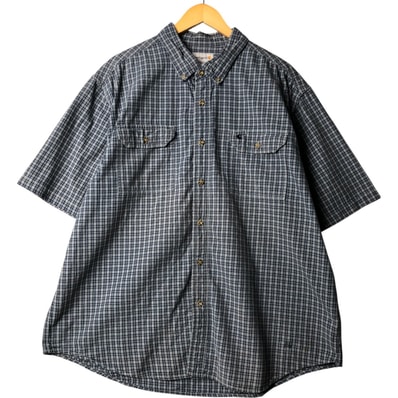古着 カーハート Carhartt チェック柄 ボタンダウン 半袖 ワークシャツ メンズXXL相当/eaa566288