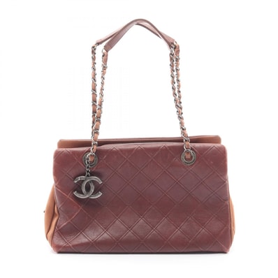 シャネル CHANEL マトラッセ エンボス加工 アンティークシルバー金具 ショルダーバッグ バッグ レザー レディース ブラウン系 【中古】