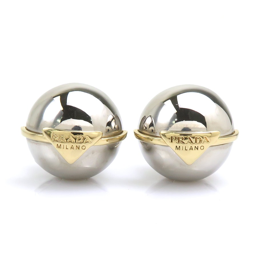 プラダ PRADA ピアス メタル シルバー/ゴールド レディース 1IO241【中古】 h32217k