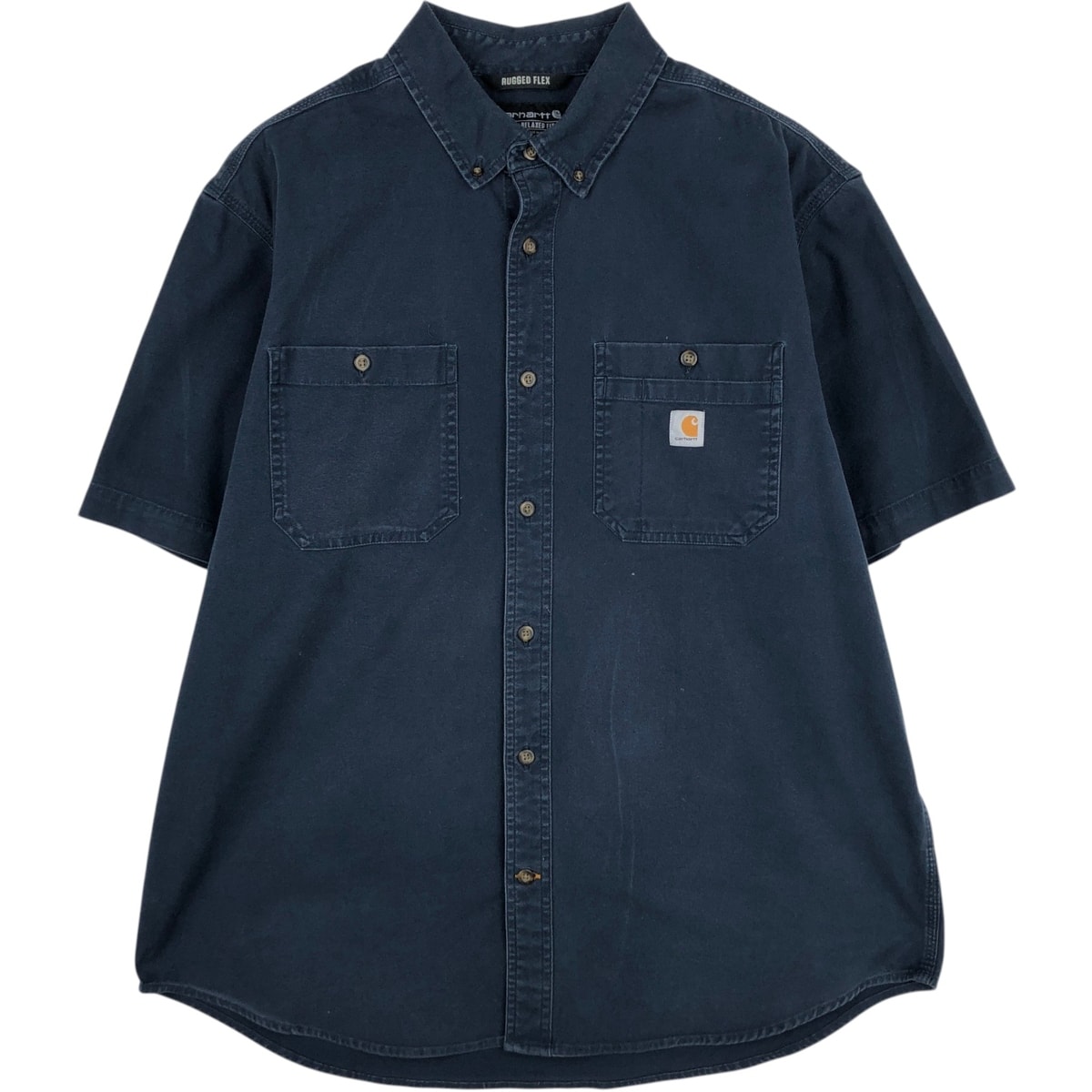 古着 カーハート Carhartt RELAXED FIT ボタンダウン 半袖 ワークシャツ メンズXL相当/eaa632747