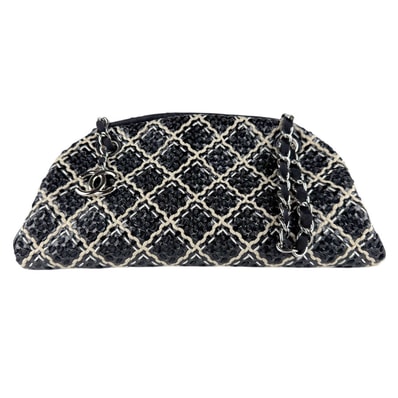 シャネル CHANEL ショルダーバッグ パテントレザー ブラック×ベージュ×ホワイト レディース【中古】 z8312