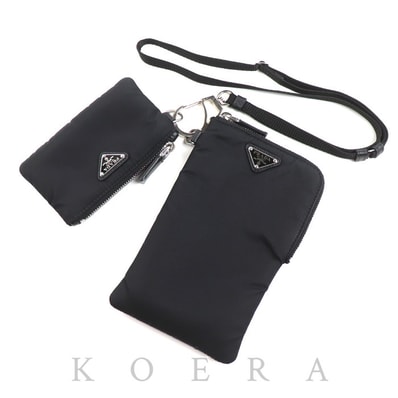 PRADA プラダ Re-Nylon ネックストラップ付 フォンケース ショルダーバッグ ブラック 2TT091 2DMI F0002 IC レディース【中古】