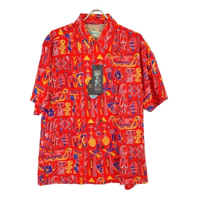 サンサーフ SS37333 カラー165 KEONI OF HAWAII TIKI VILLAGEアロハシャツ XL