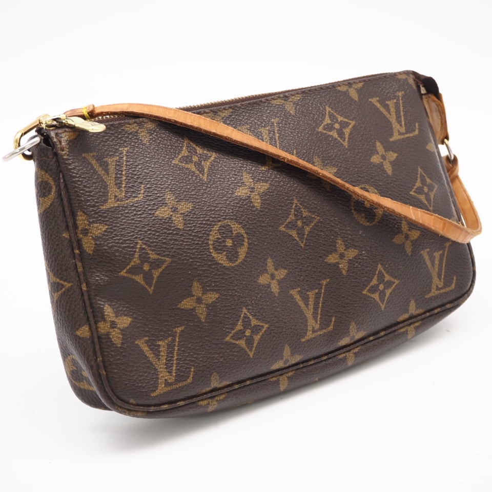 LOUIS VUITTON ルイ・ヴィトン モノグラム キャンバス ポシェット アクセソワール M51980 ハンドバッグ ブラウン コーティングキャンバス レザー レディース