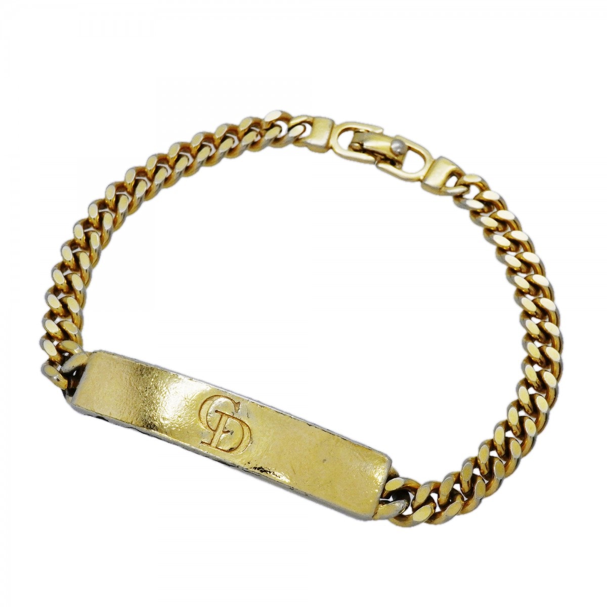 ★SALE【6jcb0691-k】クリスチャンディオール ブレスレット CDロゴ GPメッキ ゴールド【中古】レディース