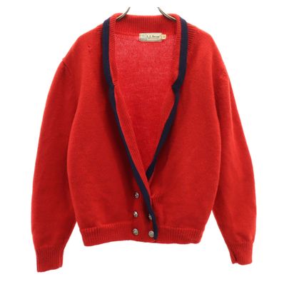 L.L.Bean エルエルビーン 80s ヴィンテージ 長袖 ニットカーディガン XL レッド アウトドア