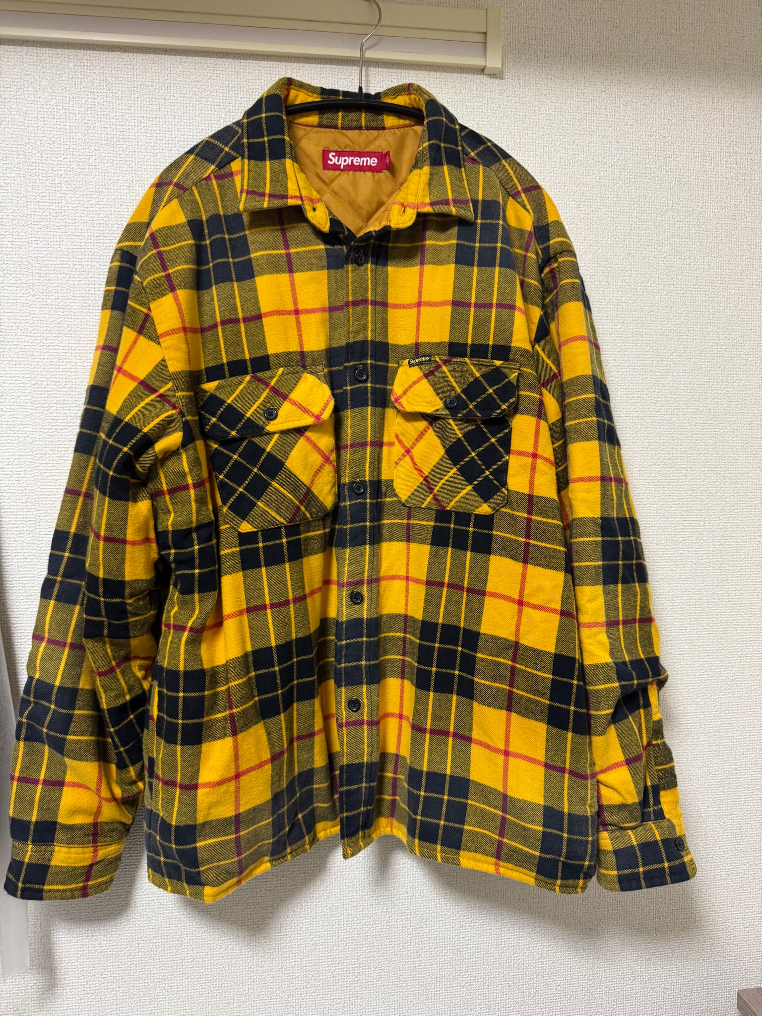 Supreme Quilted Plaid Shirt "Yellow"
