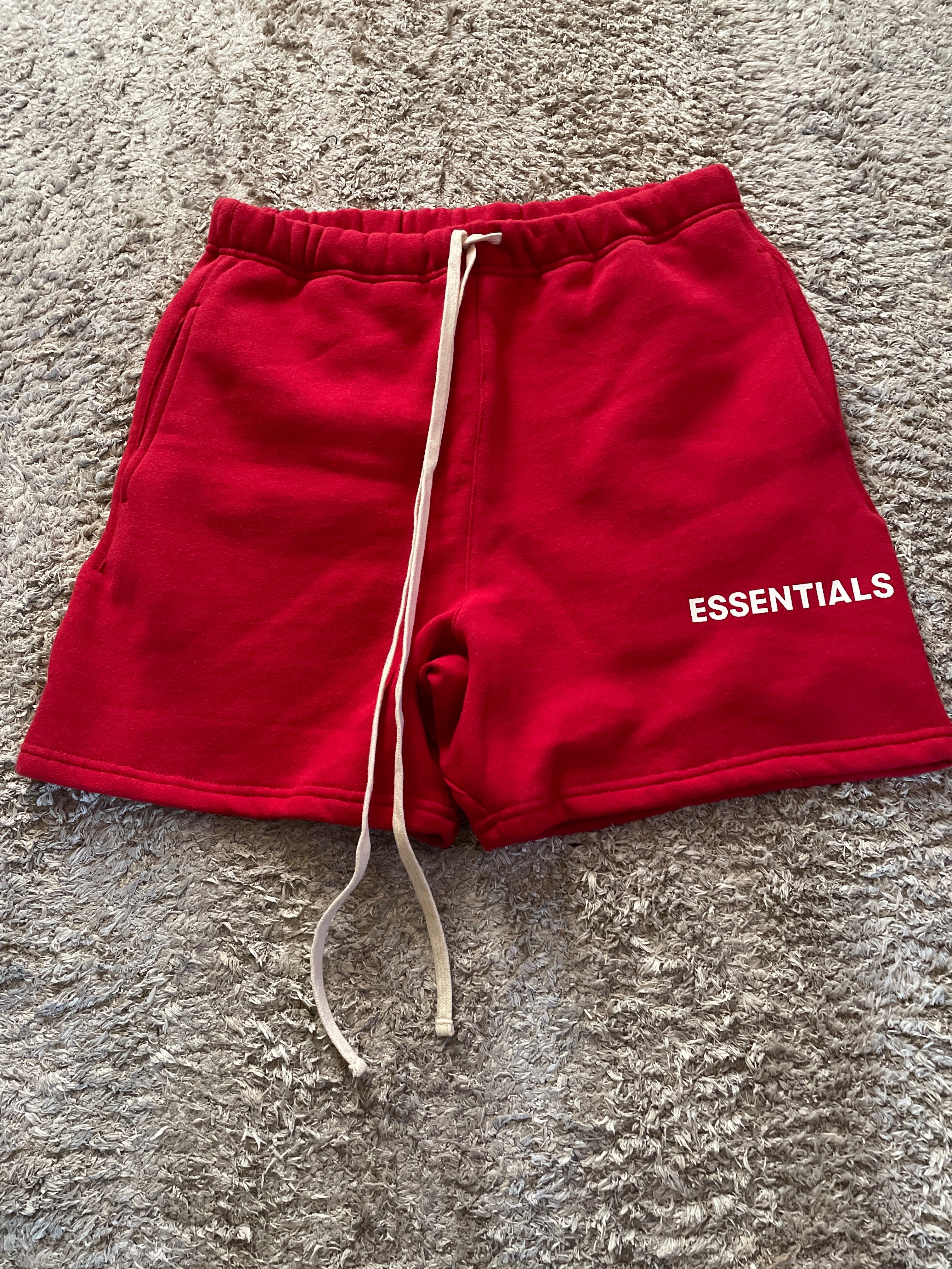 FEAR OF GOD Essentials Graphic Sweat Shorts "Red"