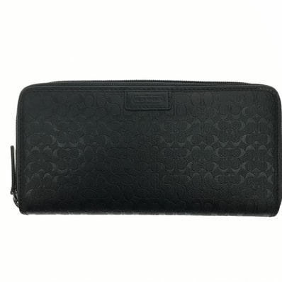 COACH コーチ 財布 長財布 シグネチャー ラウンドジップ ブラック