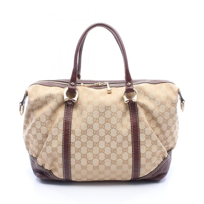 グッチ GUCCI GGキャンバス ハンドバッグ バッグ キャンバス レザー レディース ベージュ系 / ブラウン系 189892 【中古】