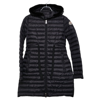 モンクレール バーベル BARBELFUR ダウンジャケット サイズ0 ブラック ナイロン ダウン/フェザー レディース MONCLER 【中古】