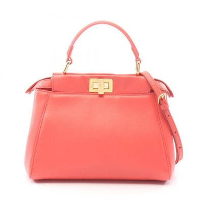 フェンディ FENDI ミニピーカブー 2WAY ハンドバッグ バッグ レザー レディース ピンク系 8BN244 【中古】