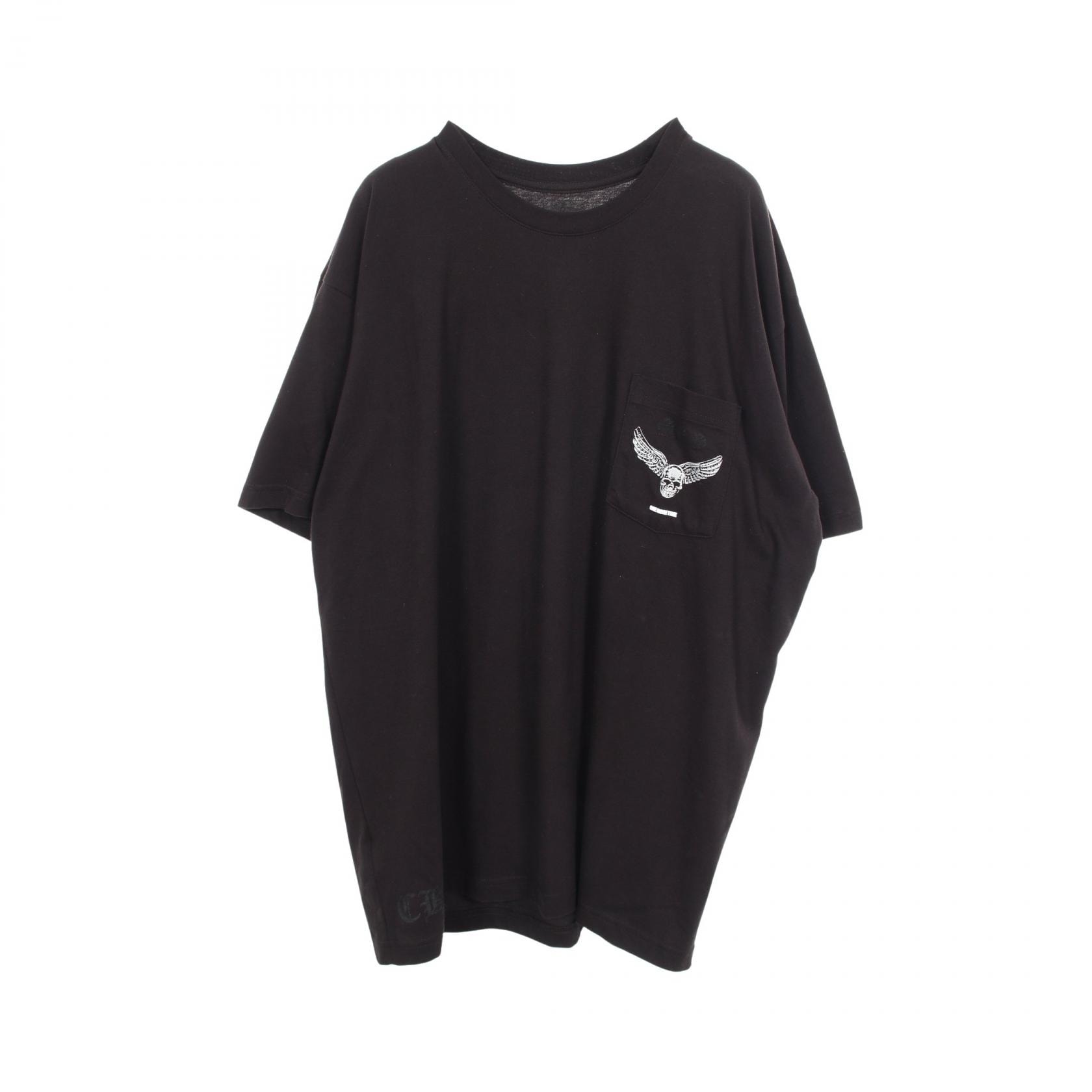 クロムハーツ CHROME HEARTS FOTI バックプリント 半袖Tシャツ 衣料品 トップス コットン メンズ ブラック系 【中古】