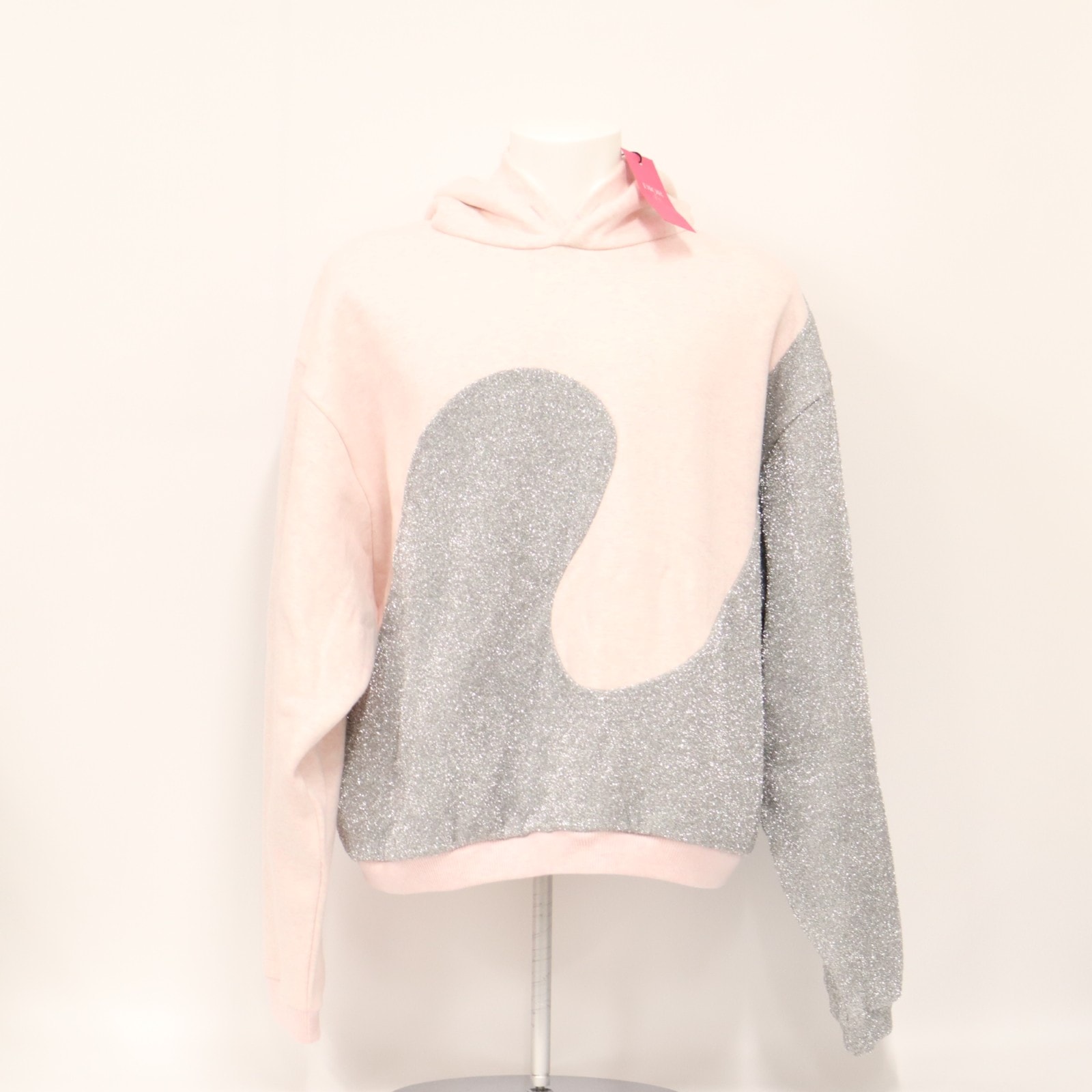 未使用 Dior ディオール グリッターミックス リラックスフィット プルオーバーフーディー XXL 313J646A0815 パーカー ピンク ラメシルバー コットン ポリエステル ナイロン レディース