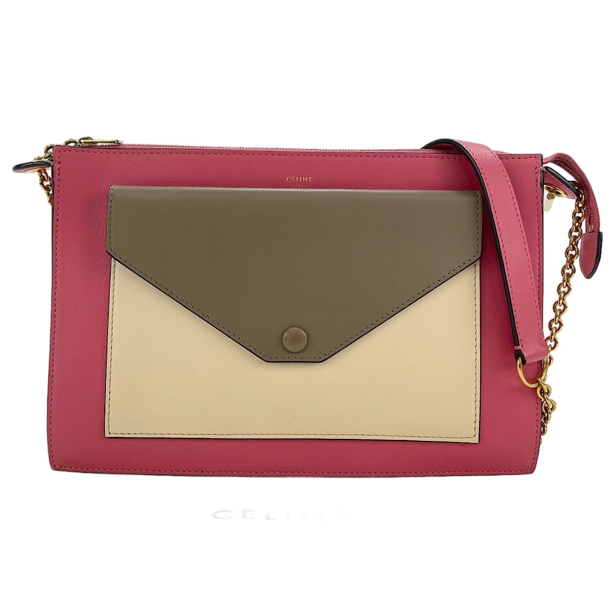 セリーヌ CELINE レザー ポケットラージ 2WAY ショルダーバッグ【中古】