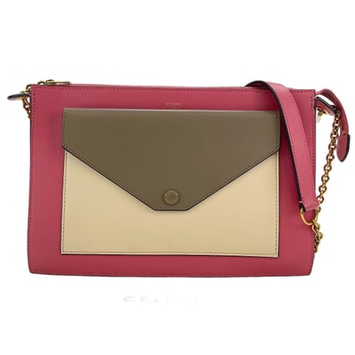 セリーヌ CELINE レザー ポケットラージ 2WAY ショルダーバッグ【中古】