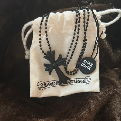 Chrome Hearts Rubber Small CH Cross Silicon Necklace "Black"