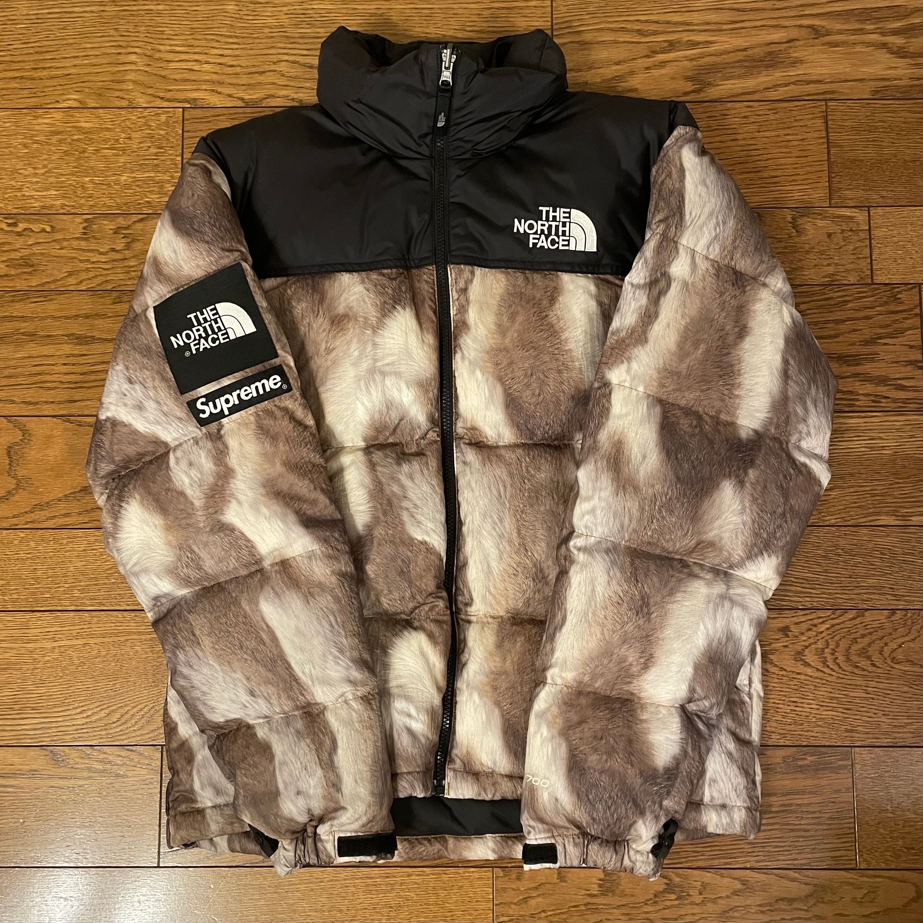 Supreme x The North Face Fur Print Nuptse Jacket "Brown"