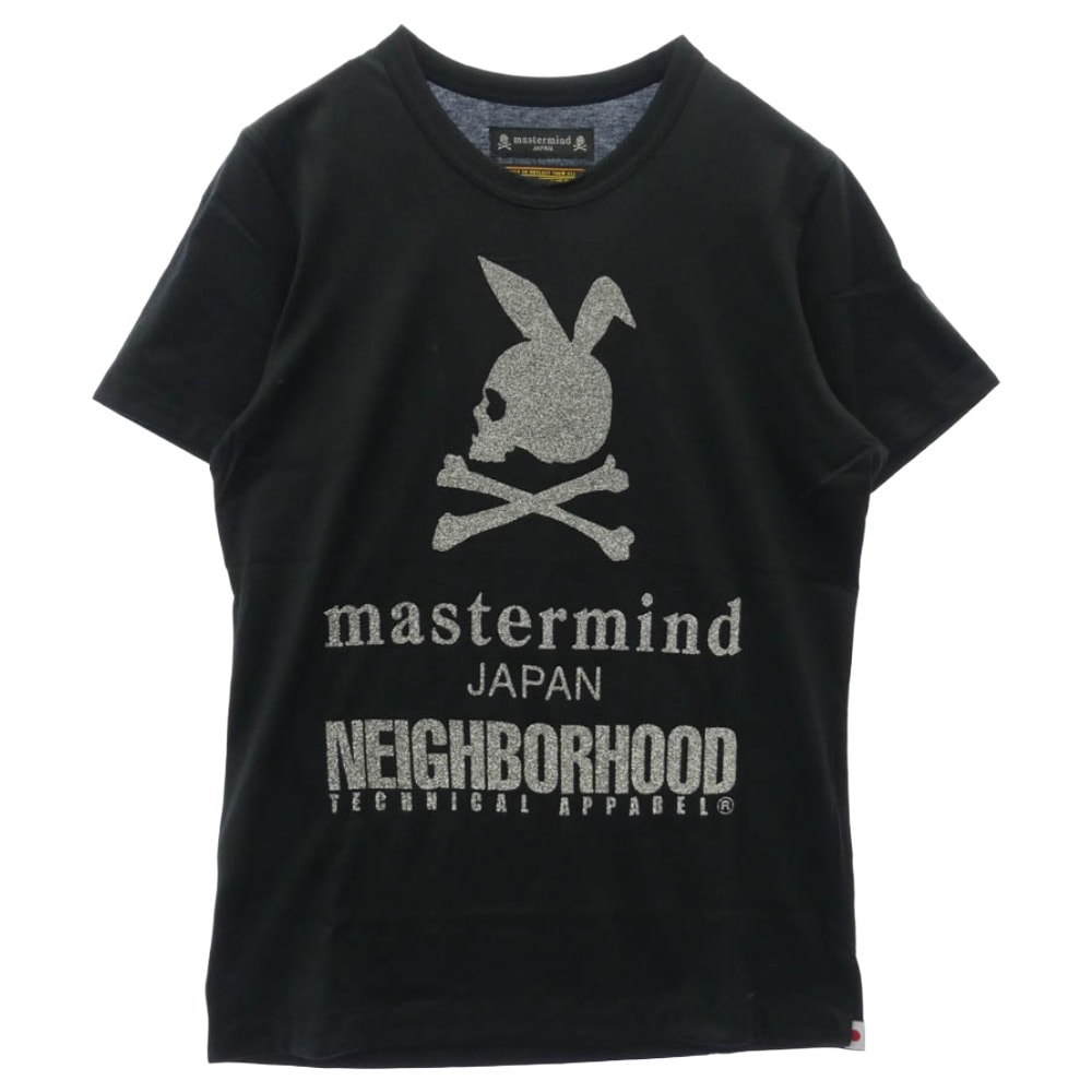 NEIGHBORHOOD ネイバーフッド mastermind JAPAN マスターマインドジャパン NMB2-TS01-011-3 x mastermind マスターマインド グリッター プリント 半袖 Tシャツ ブラック系 S【極上美品】【中古】