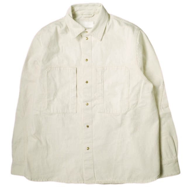 新品 TOM WOOD トムウッド イタリア製 COLLAR DENIM SHIRT カラーデニムシャツ 5568-343-0664 L CREAM 長袖 トップス g23482