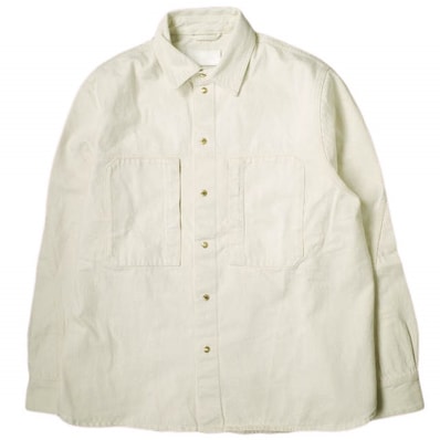 新品 TOM WOOD トムウッド イタリア製 COLLAR DENIM SHIRT カラーデニムシャツ 5568-343-0664 L CREAM 長袖 トップス g23482