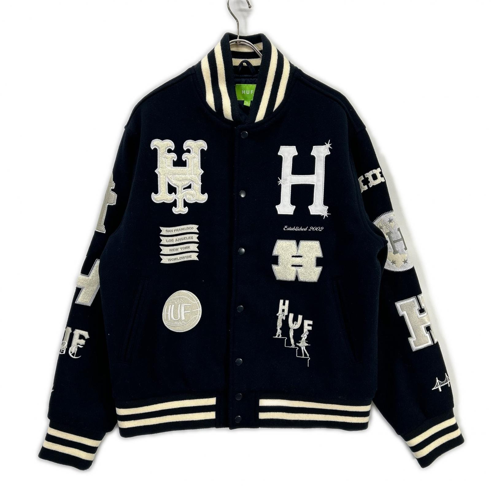 ハフ JK00368 ネイビー 20 Year Classic H Varsity スタジアムジャケット M
