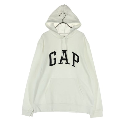 GAP ギャップ ロゴ 長袖 パーカー M ホワイト