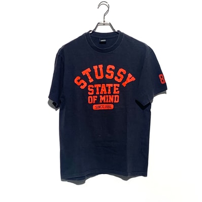STUSSY collage logo Tee Navy