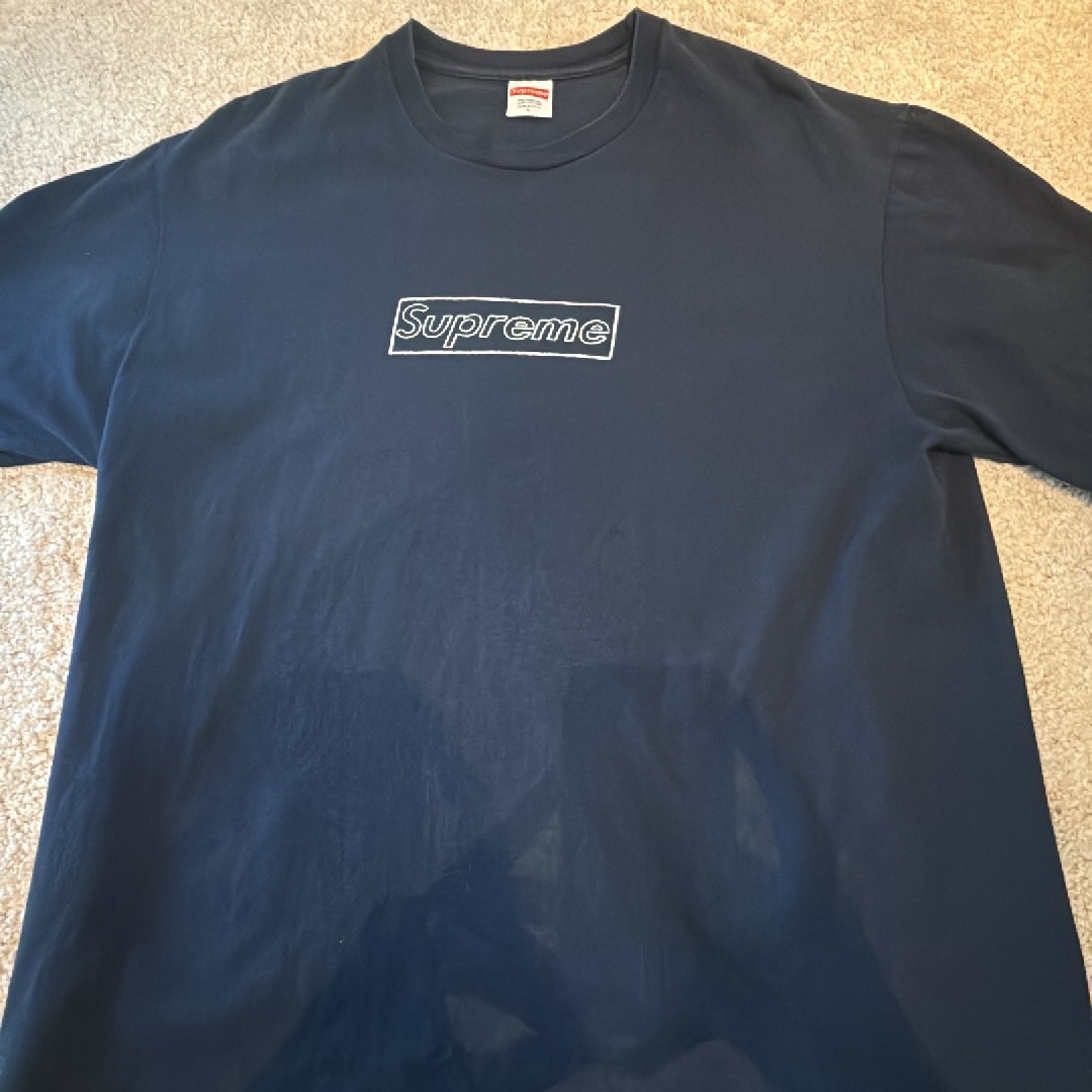 Supreme KAWS Chalk Logo Tee "Navy"