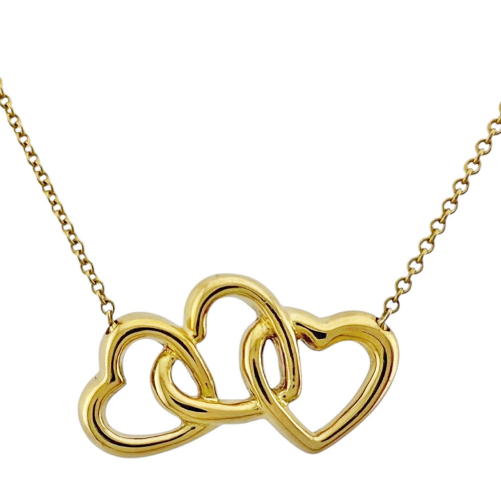 ティファニー トリプルハート ネックレス 18金 K18イエローゴールド レディース TIFFANY&Co. 中古