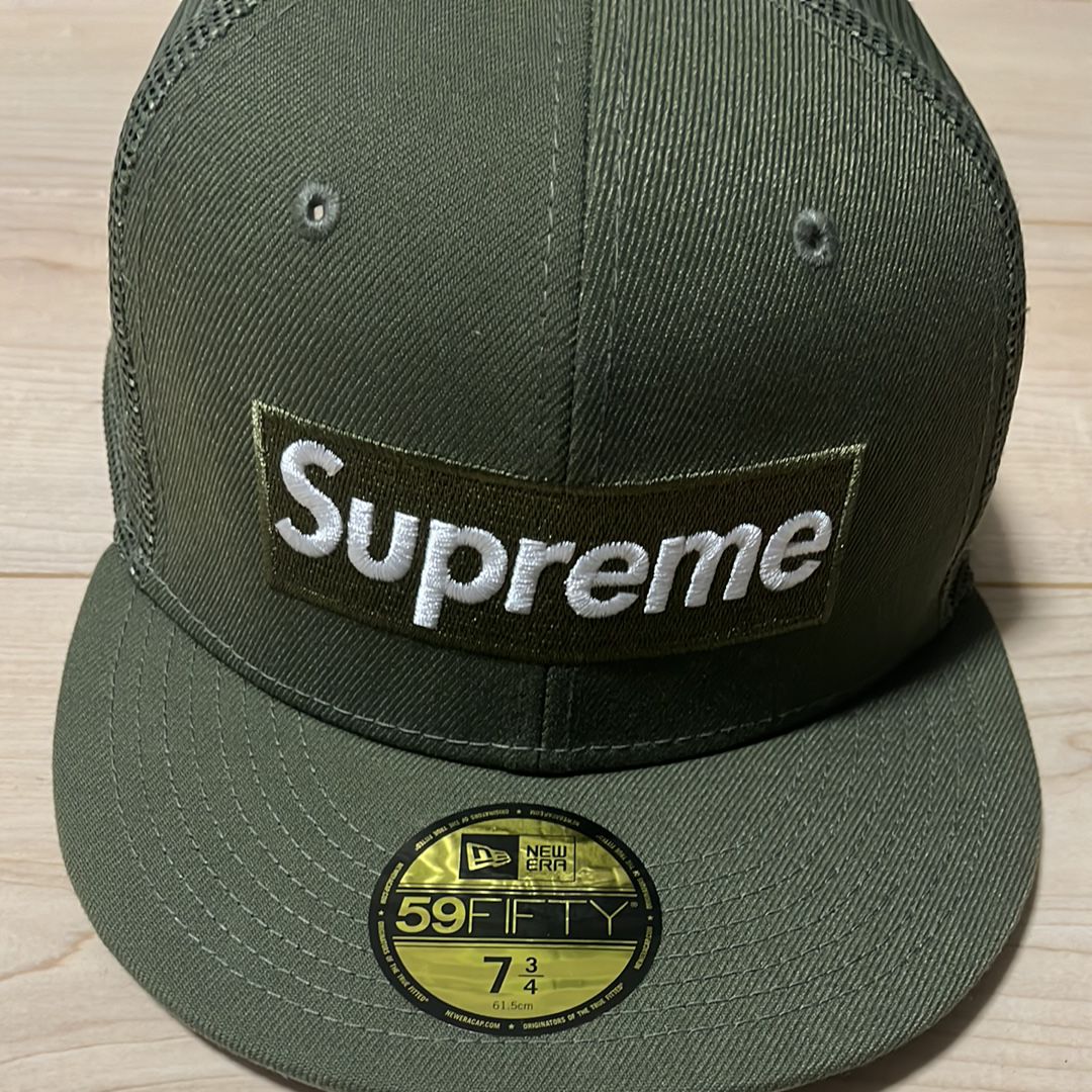 Supreme Box Logo Mesh Back New Era "Olive" (23SS)