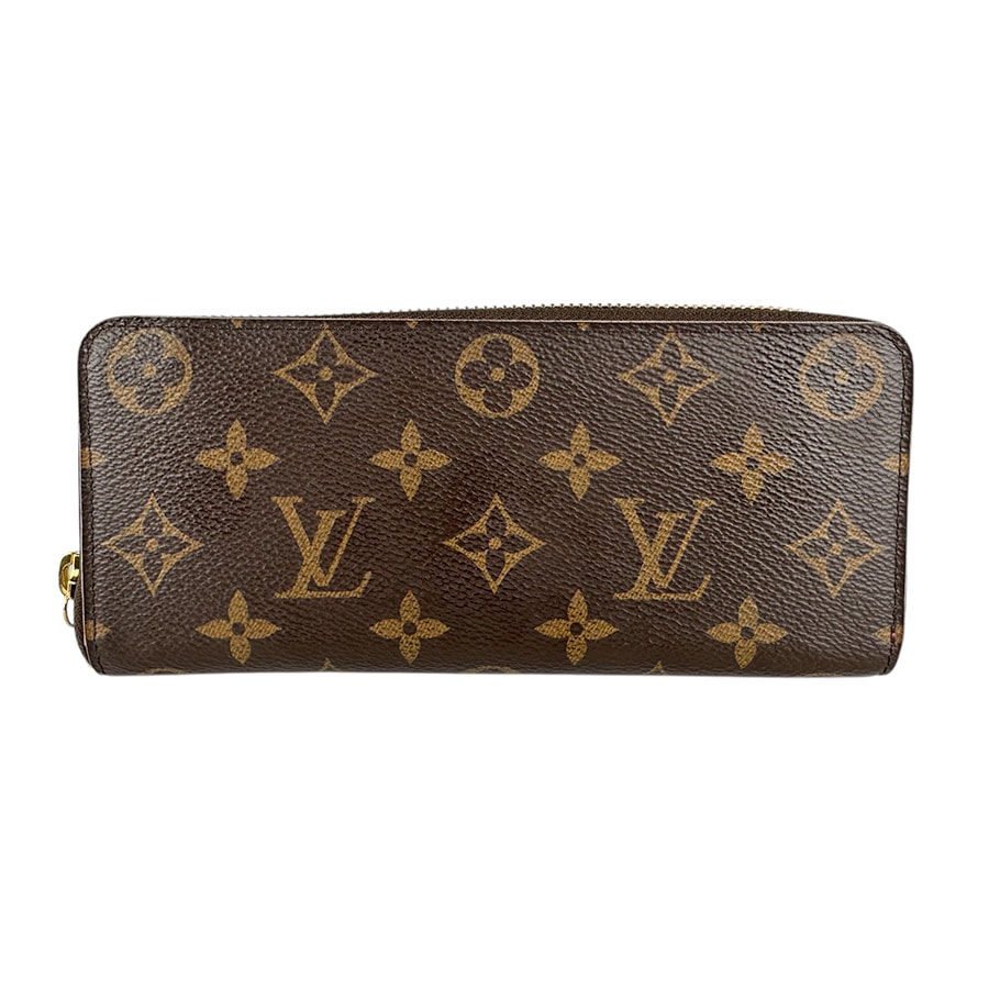ルイ ヴィトン LOUIS VUITTON ラウンドファスナー長財布 モノグラム ポルトフォイユ クレマンス モノグラムキャンバス ブラウン レディース M64201【中古】 z9092