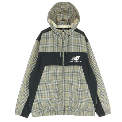 美品 NEW BALANCE ニューバランス チェック柄 ワンポイントロゴ 長袖 ウインドブレーカー XL