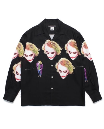 WACKO MARIA x The Dark Knight Trilogy L/S Hawaiian Shirt "Black"