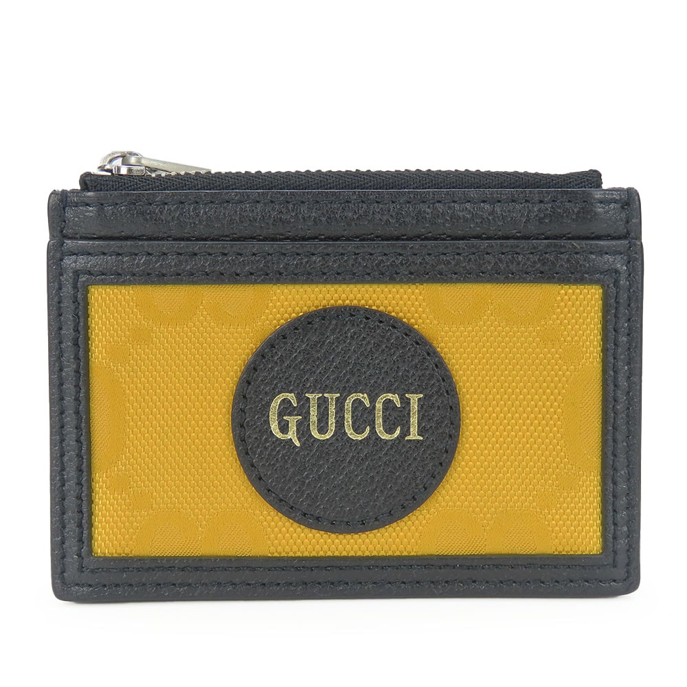 【中古】 グッチ コインケース 625583 オフザグリッド レザー GGナイロン イエロー ブラック シルバー金具 カードケース 小物 普段使い レディース 女性 GUCCI