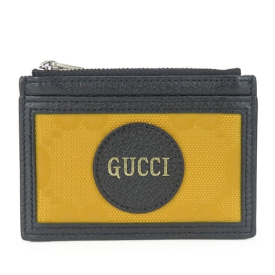 【中古】 グッチ コインケース 625583 オフザグリッド レザー GGナイロン イエロー ブラック シルバー金具 カードケース 小物 普段使い レディース 女性 GUCCI